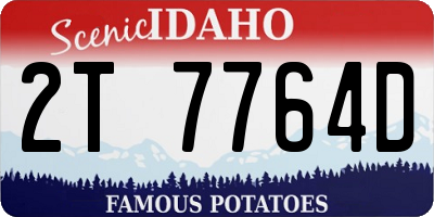 ID license plate 2T7764D