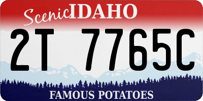 ID license plate 2T7765C