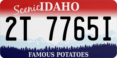 ID license plate 2T7765I