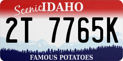 ID license plate 2T7765K