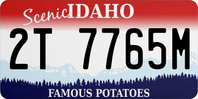 ID license plate 2T7765M