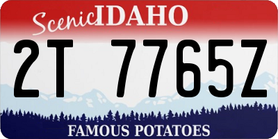 ID license plate 2T7765Z