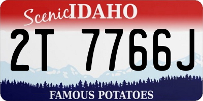 ID license plate 2T7766J