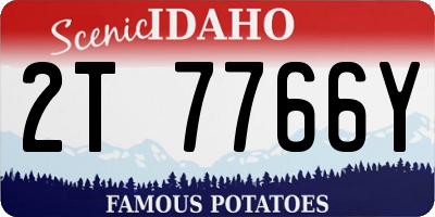ID license plate 2T7766Y