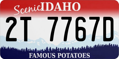 ID license plate 2T7767D