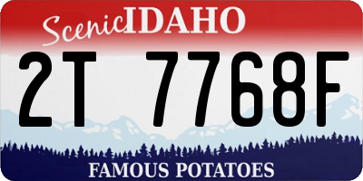 ID license plate 2T7768F
