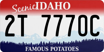 ID license plate 2T7770C