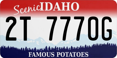 ID license plate 2T7770G