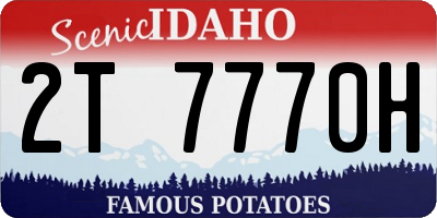 ID license plate 2T7770H