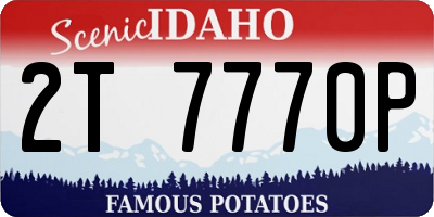 ID license plate 2T7770P
