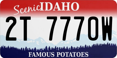 ID license plate 2T7770W