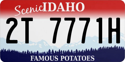 ID license plate 2T7771H