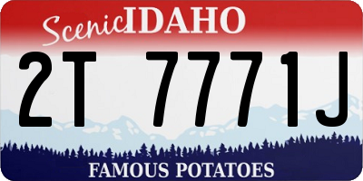 ID license plate 2T7771J
