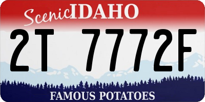 ID license plate 2T7772F