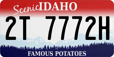 ID license plate 2T7772H