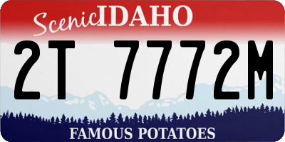 ID license plate 2T7772M