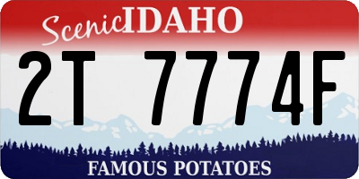 ID license plate 2T7774F