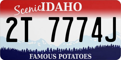 ID license plate 2T7774J