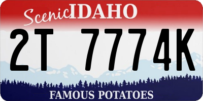 ID license plate 2T7774K