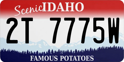 ID license plate 2T7775W