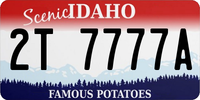 ID license plate 2T7777A