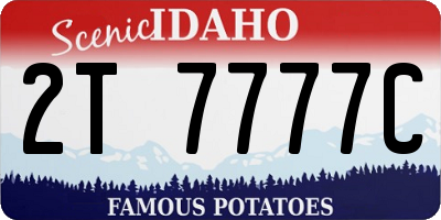 ID license plate 2T7777C