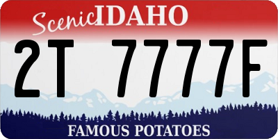 ID license plate 2T7777F