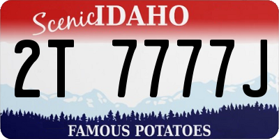 ID license plate 2T7777J