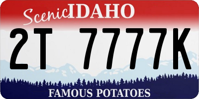 ID license plate 2T7777K