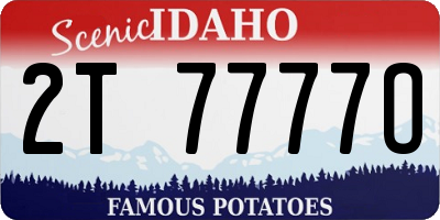 ID license plate 2T7777O