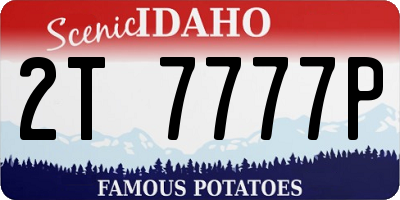 ID license plate 2T7777P
