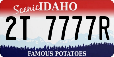 ID license plate 2T7777R
