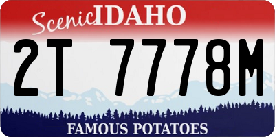 ID license plate 2T7778M