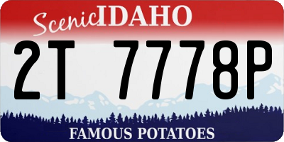 ID license plate 2T7778P