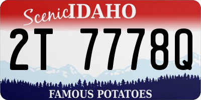 ID license plate 2T7778Q