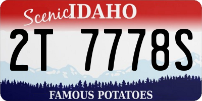 ID license plate 2T7778S
