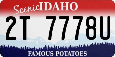 ID license plate 2T7778U