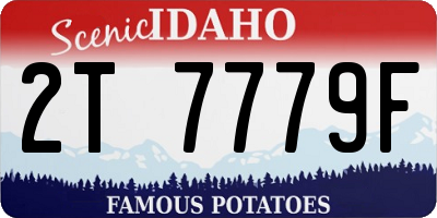 ID license plate 2T7779F