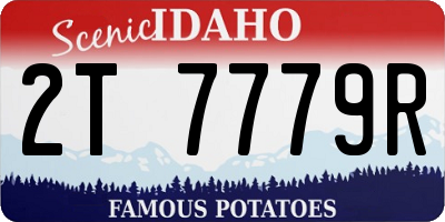 ID license plate 2T7779R