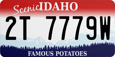 ID license plate 2T7779W