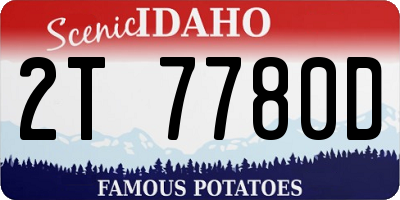 ID license plate 2T7780D