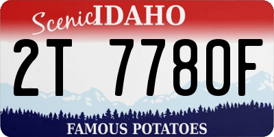 ID license plate 2T7780F