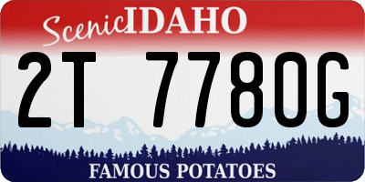 ID license plate 2T7780G