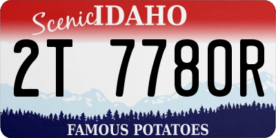 ID license plate 2T7780R