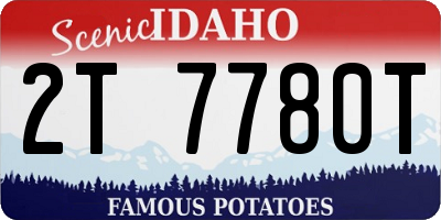 ID license plate 2T7780T