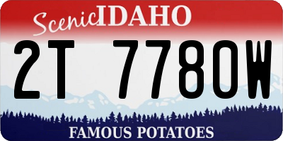 ID license plate 2T7780W