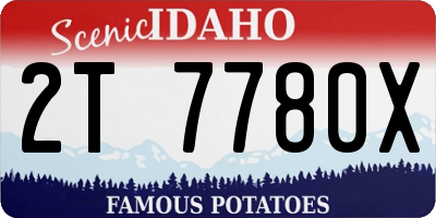 ID license plate 2T7780X
