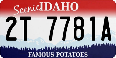 ID license plate 2T7781A