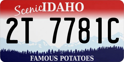 ID license plate 2T7781C