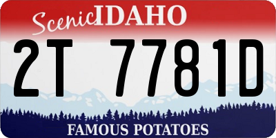 ID license plate 2T7781D